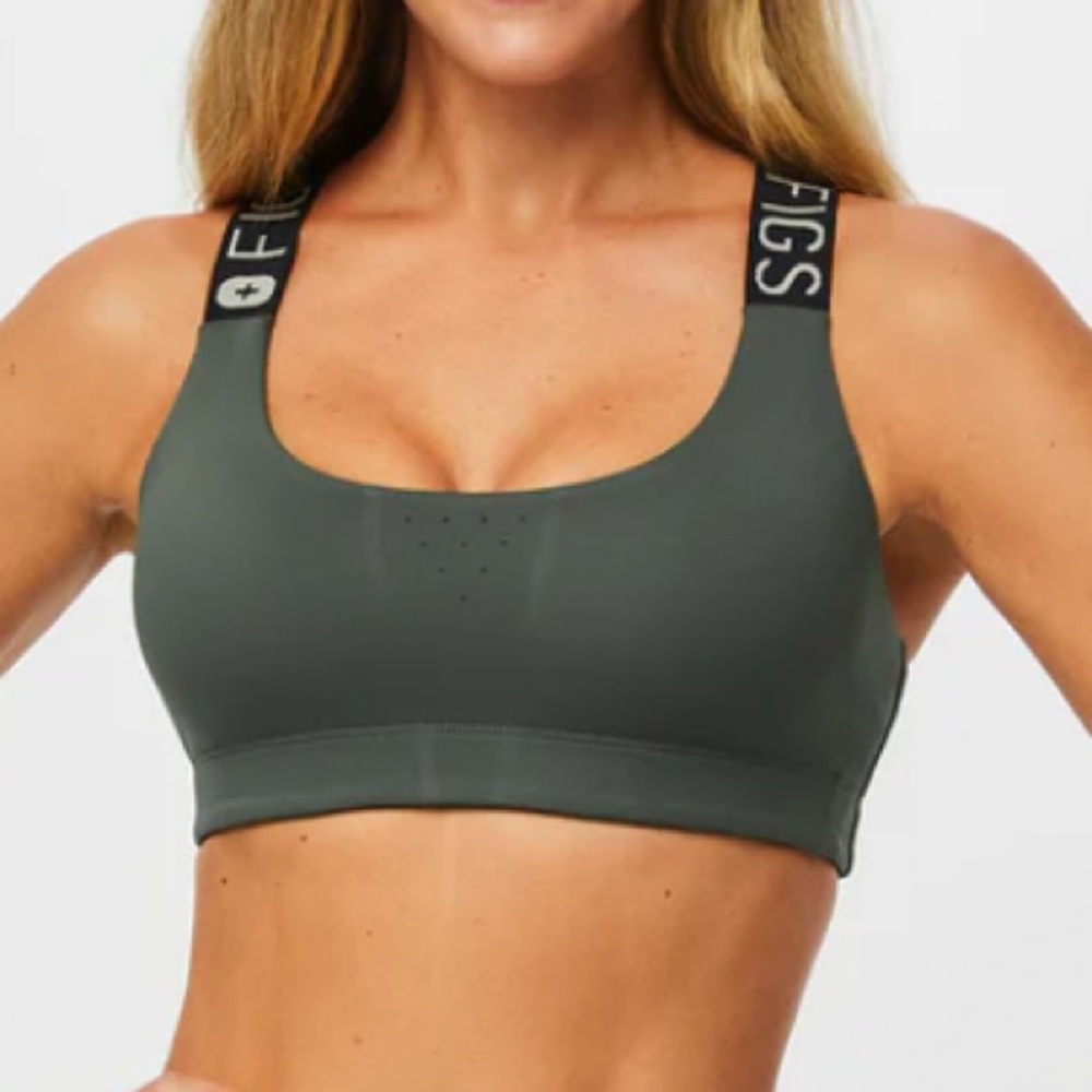 Figs Performance Underscrub Sport Bra Moss Olive Green XS